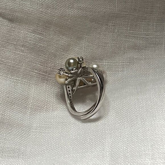 ✨925 Silver Plated Gorgeous Authentic Akoya Pearl Ring 💍 - Picture 3 of 3
